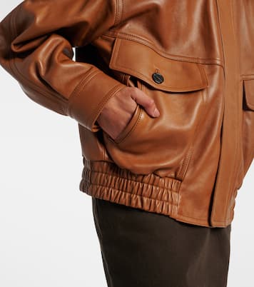 Oversized leather jacket | Saint Laurent