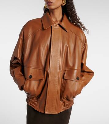 Oversized leather jacket | Saint Laurent