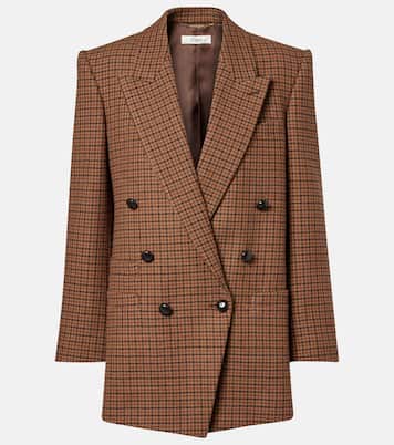 Checked double-breasted wool-blend blazer | Chloé