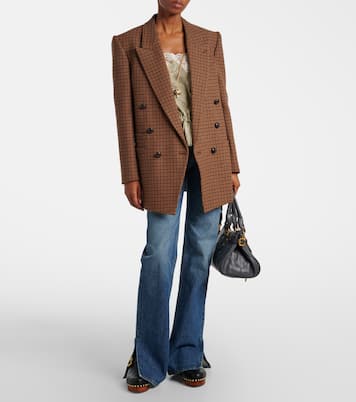 Checked double-breasted wool-blend blazer | Chloé