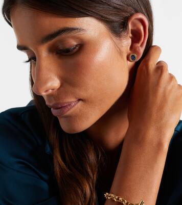 18kt gold stud earrings with diamonds and sapphires | Octavia Elizabeth