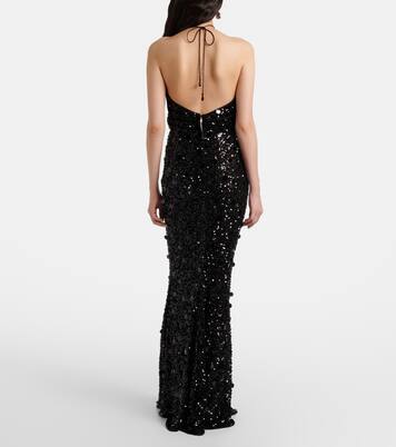 亮片挂脖式长礼服 | Dolce&Gabbana