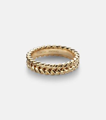 18kt gold braided ring | Anita Ko