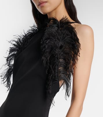 Feather-trimmed gown | The Attico