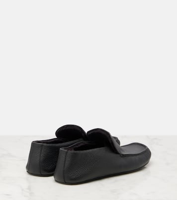 Leo shearling-lined leather loafers | The Row
