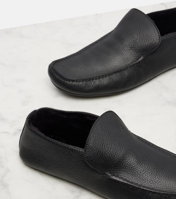 Leo shearling-lined leather loafers | The Row
