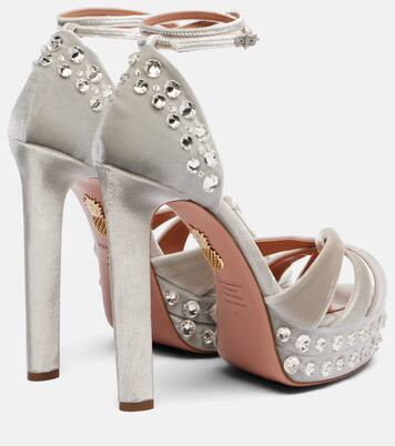 Cosmic Love 130 velvet platform sandals | Aquazzura