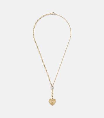 Radiating Heart 18kt gold pendant necklace with diamonds | FoundRae