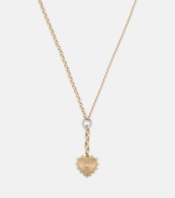 Radiating Heart 18kt gold pendant necklace with diamonds | FoundRae