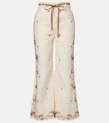 Patience floral linen flared pants | Zimmermann