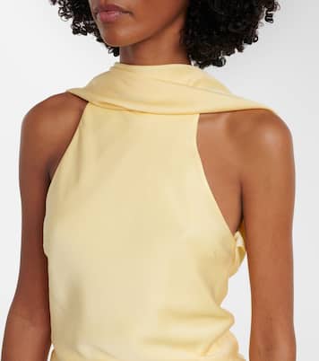 Samira caped satin top | Simkhai