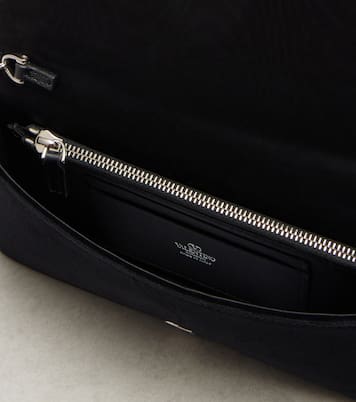 VLogo crystal-embellished velvet crossbody bag | Valentino Garavani