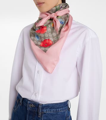Foulard in seta GG Flora | Gucci