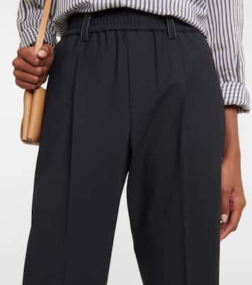 High-rise wool-blend pants | Brunello Cucinelli