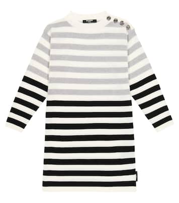 Striped wool-blend dress | Balmain Kids
