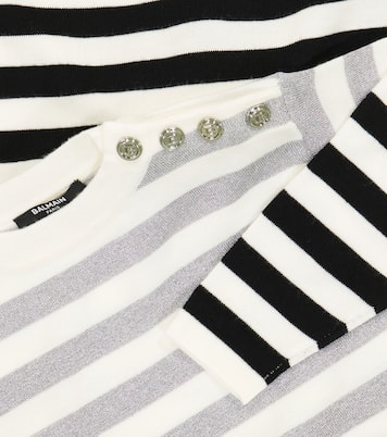 Striped wool-blend dress | Balmain Kids