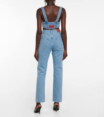 Verzierte High-Rise Straight Jeans | Alessandra Rich