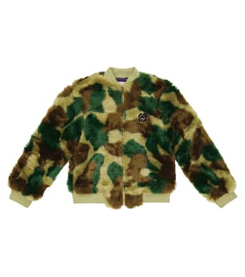 Lion camouflage faux fur jacket | The Animals Observatory