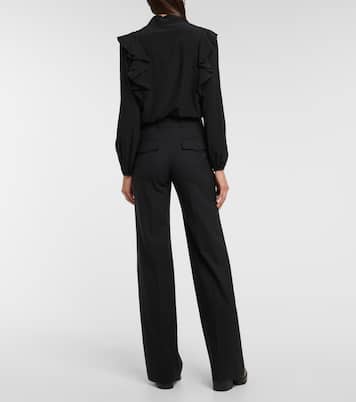 High-rise wool-blend straight pants | Chloé