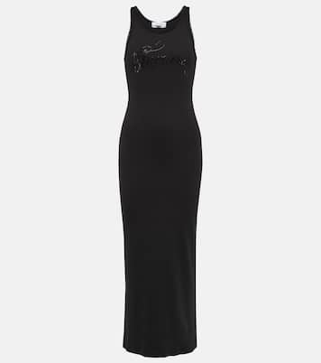 Abito lungo in misto cotone con logo | Blumarine