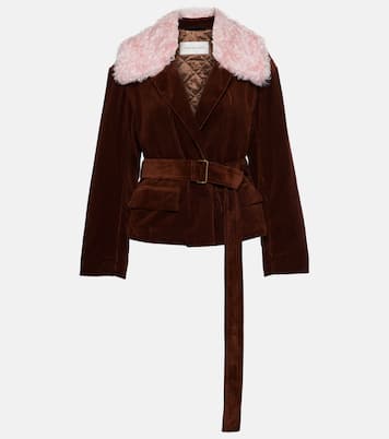 Corduroy and faux fur jacket | Dries Van Noten