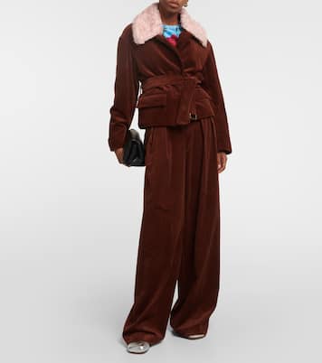 Corduroy and faux fur jacket | Dries Van Noten
