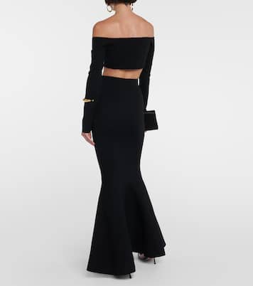 Crop top en mezcla de lana sin hombros | Nina Ricci
