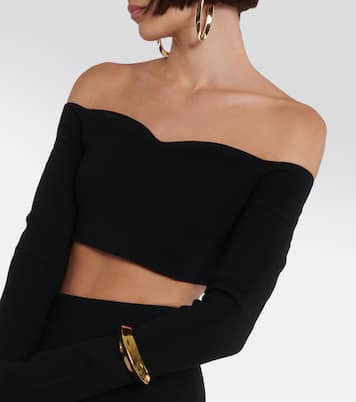 Crop top en mezcla de lana sin hombros | Nina Ricci