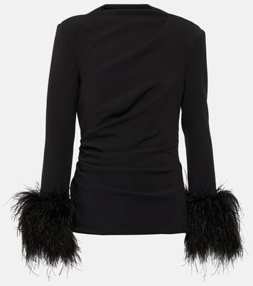 Feather-trimmed top | Safiyaa