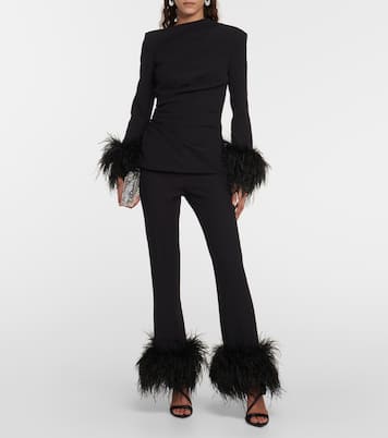 Feather-trimmed top | Safiyaa