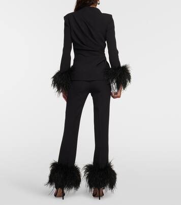 Feather-trimmed top | Safiyaa