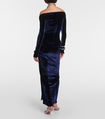 Off-Shoulder-Top aus Samt | Rabanne