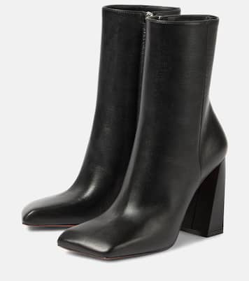 Ankle Boots Marine 95 aus Leder | Amina Muaddi