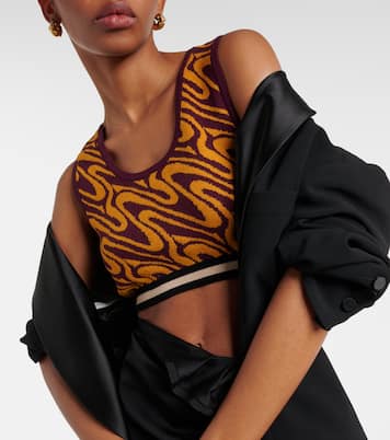 Top raccourci en jacquard | Dries Van Noten