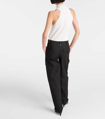 Pantalon droit White Label Octavia en coton et lin | Proenza Schouler