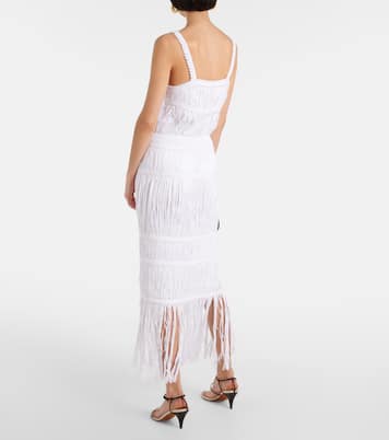 Falda midi Yarra de algodón con flecos | Simkhai