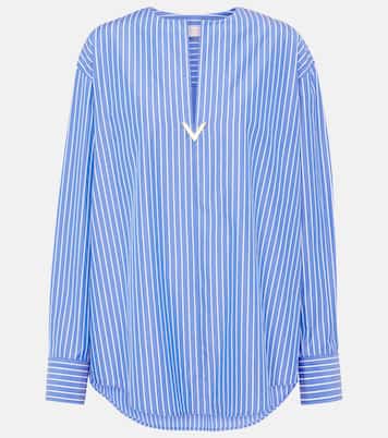 Blouse VGold rayée en coton | Valentino