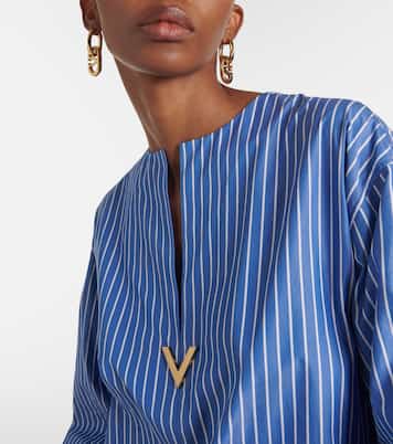 Blouse VGold rayée en coton | Valentino