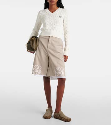 Anagram cable-knit cotton sweater | Loewe