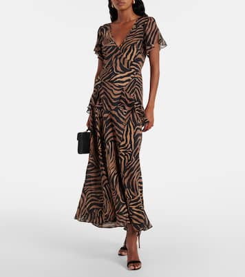 Evie printed silk midi dress | Rixo