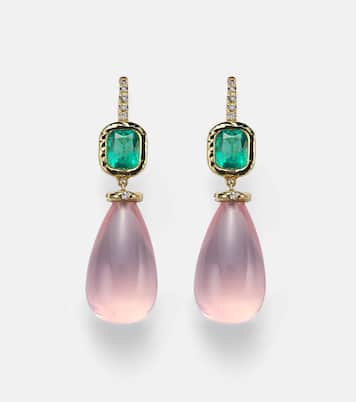 Orecchini Rose Garden in oro 18kt con pietre preziose | Octavia Elizabeth