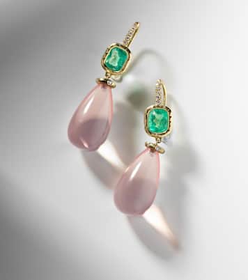Orecchini Rose Garden in oro 18kt con pietre preziose | Octavia Elizabeth