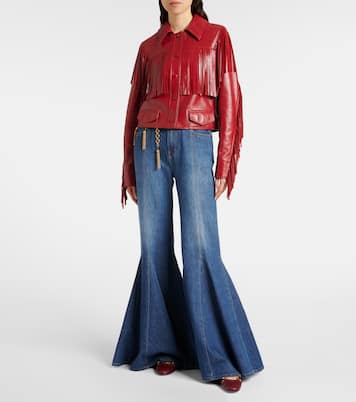 Luna cutout leather ballet flats | Chloé