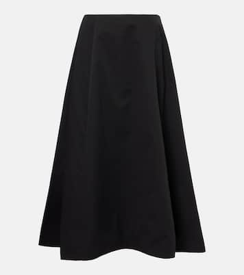 Falda midi de sarga de algodón | Balenciaga