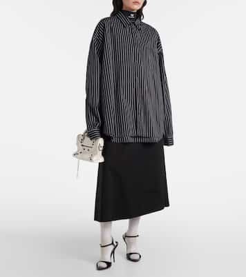 Falda midi de sarga de algodón | Balenciaga