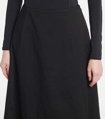 Falda midi de sarga de algodón | Balenciaga