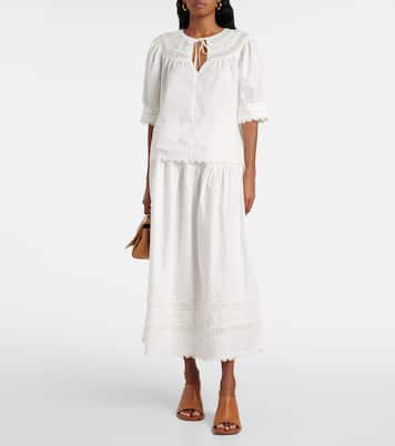 Gonna lunga Harlow in popeline di cotone | Ulla Johnson