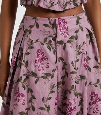 Weite Hose Marea Wisteria aus Leinen | Agua by Agua Bendita