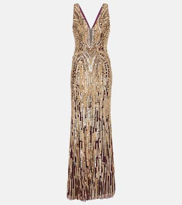 Abito lungo Raquel in tulle | Jenny Packham