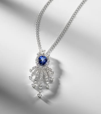 Collana Reign Supreme in oro bianco 18kt con diamanti e zaffiro | Yeprem